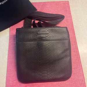 Emporio Armani Textured Black Messenger Bag